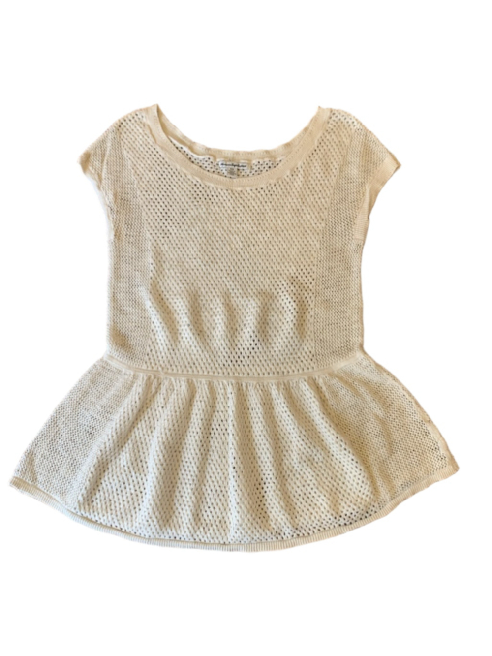 American Eagle Outfitters Top Medium Cream Open Knit